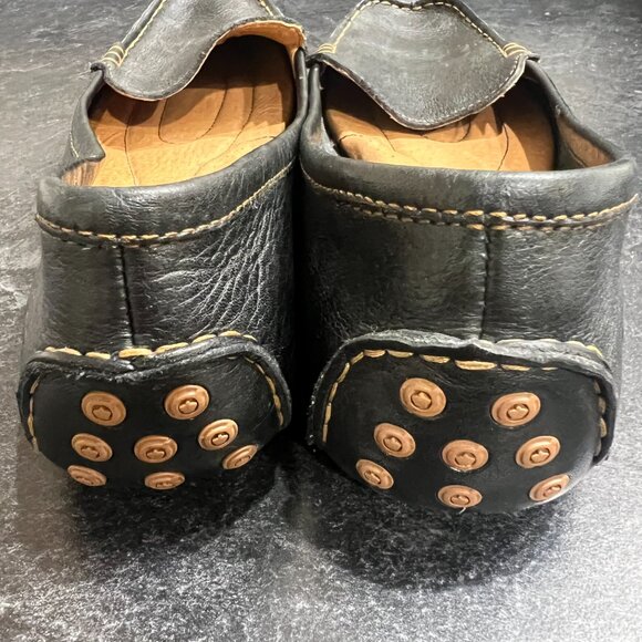 Born W 9 Slip On Classic Style Leather Driving Moccasin Loafers Comfort Black - Picture 3 of 9